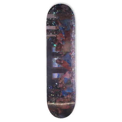 SARA SHAKEEL Skateboard Deck Wood Painting Design Multicoloured Size 8.25 RRP150