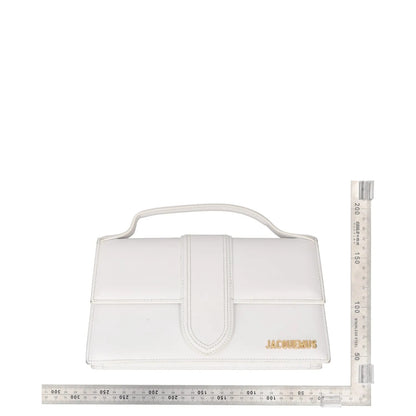JACQUEMUS Womens Top Handle Bag White Leather Gold Logo Size M RRP 600 — View 10