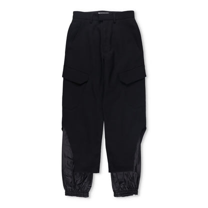 DELADA Mens Cargo Trousers Black Wool Blend Elastic Cuffs Size 25 RRP 250