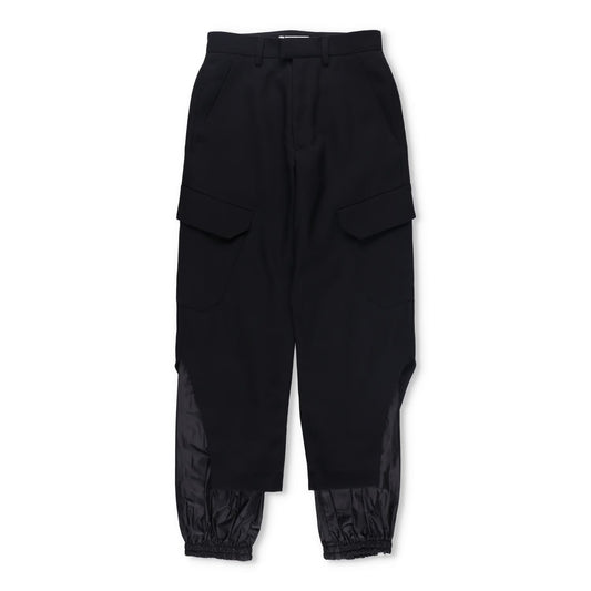 DELADA Mens Cargo Trousers Black Wool Blend Elastic Cuffs Size 25 RRP 250