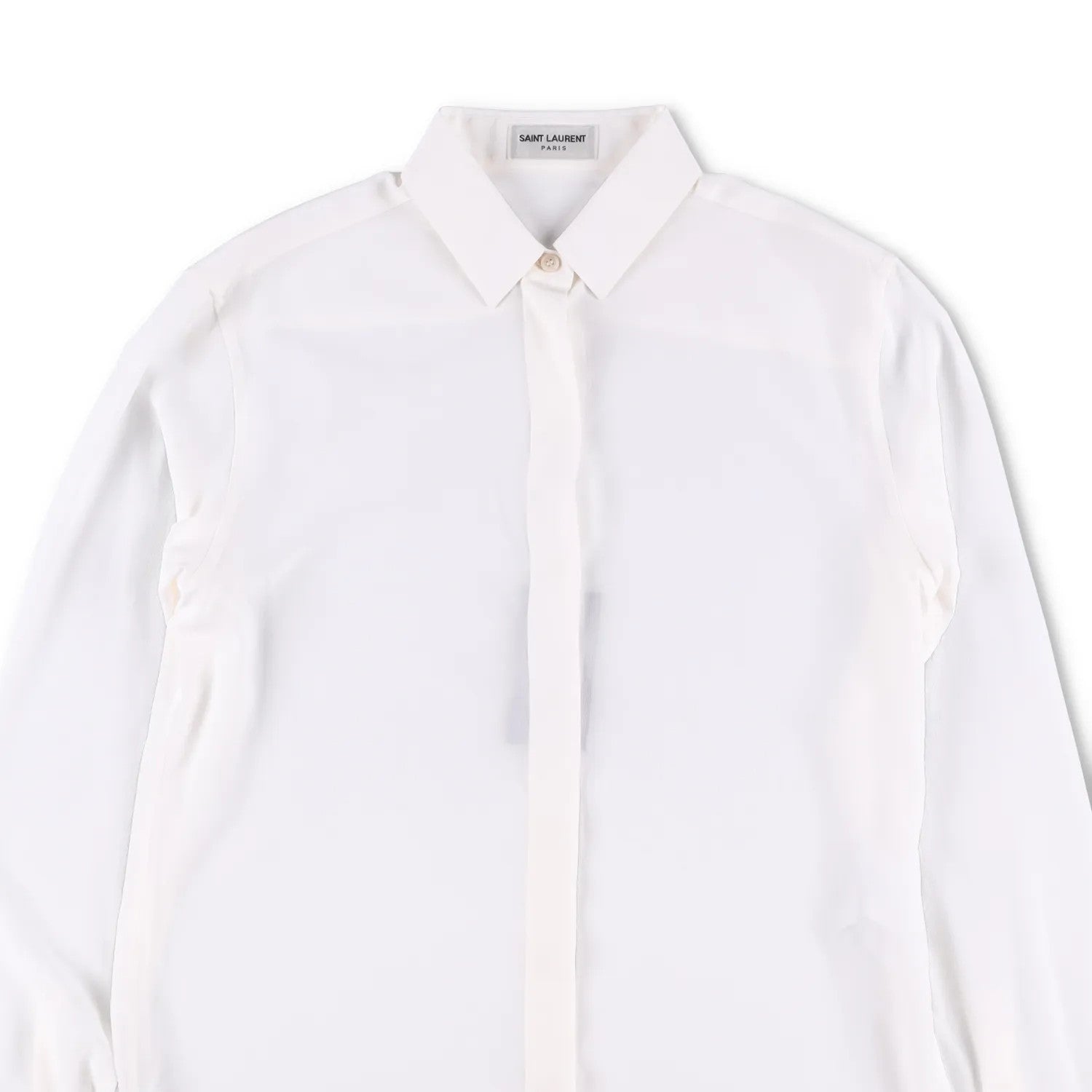 SAINT LAURENT Womens Blouse Long Sleeve Relaxed Fit White Size 36 RRP 660 — View 2