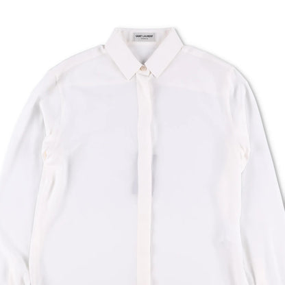 SAINT LAURENT Womens Blouse Long Sleeve Relaxed Fit White Size 36 RRP 660 — View 2