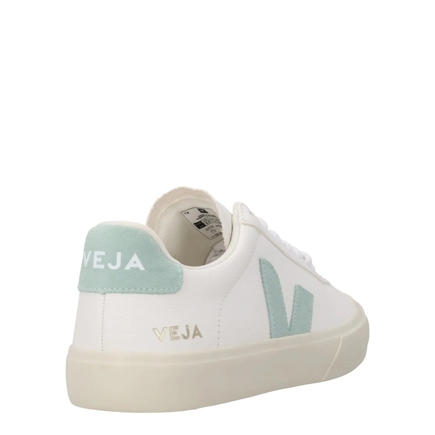 VEJA Womens Campo Matcha Trainers Leather Low Tops White Turquoise EU 34 RRP 150 — View 6