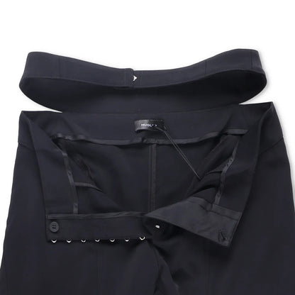 MUGLER Womens Flared Trousers Black Button Flat Front Size 42 RRP 1195 — View 8