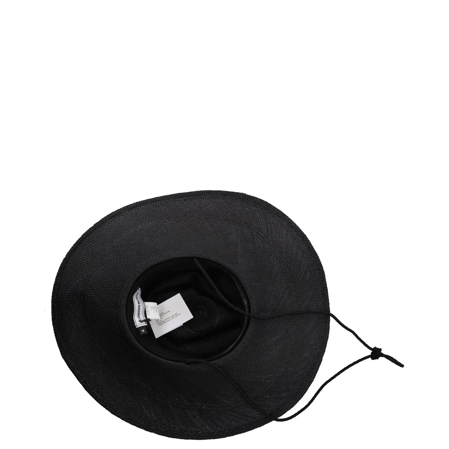 RUSLAN BAGINSKIY Womens Wide Brim Straw Fedora Hat Black Size M RRP 520 — View 8