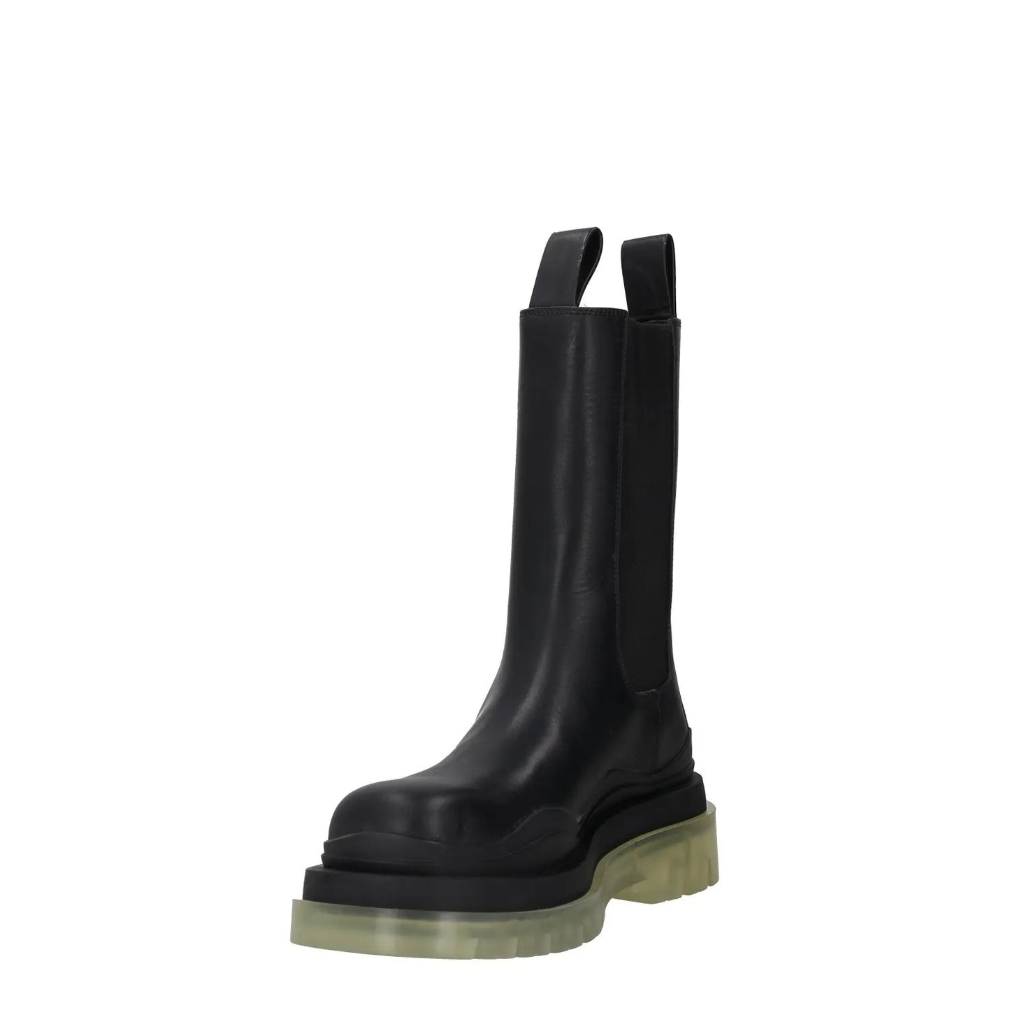 BOTTEGA VENETA Womens Chelsea Boots High Black Leather Clear Sole UK3 RRP 1010 — View 3