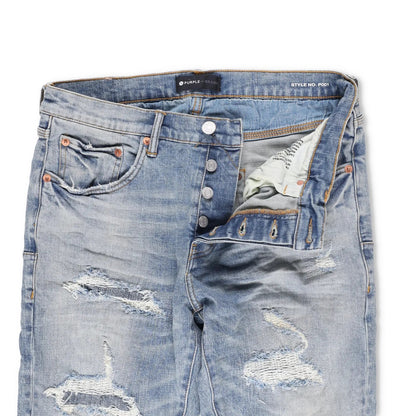 PURPLE BRAND Mens Light Indigo Vintage Ripped Skinny Jeans 5 Pocket 33 RRP 275 — View 9