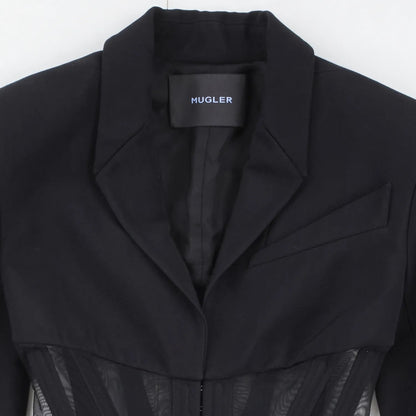 MUGLER Women's Black Basic Jacket Zip Closure Long Sleeve Size 34 RRP 1870 — View 7
