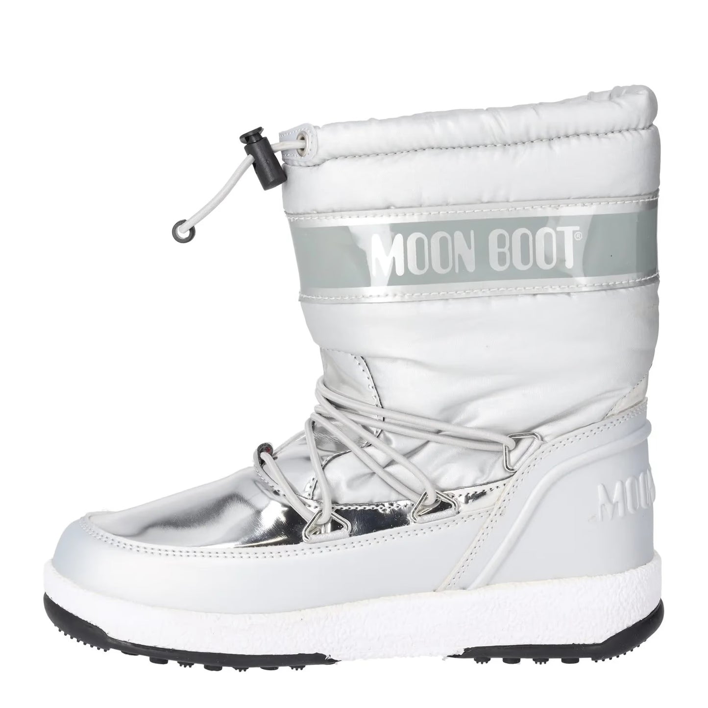 MOONBOOT Womens Mid Calf Snow Boots Drawstring Closure White Grey UK12.5 RRP 150 — View 4
