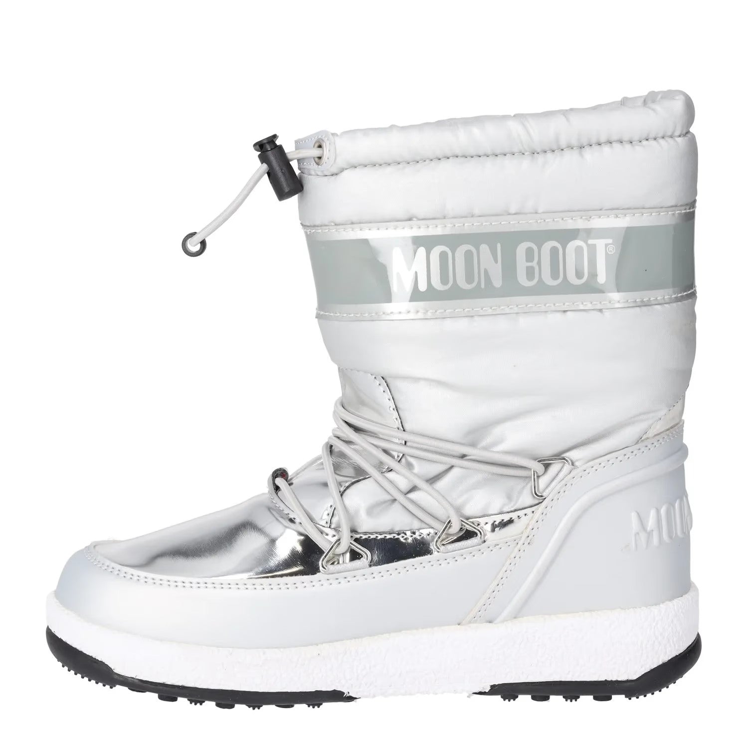 MOONBOOT Womens Mid Calf Snow Boots Drawstring Closure White Grey UK12.5 RRP 150 — View 4