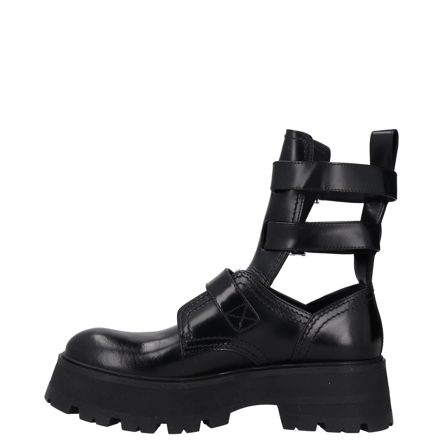 ALEXANDER MCQUEEN Womens Boots Platform Ankle Straps Black Leather UK 8 RRP 450 — View 2