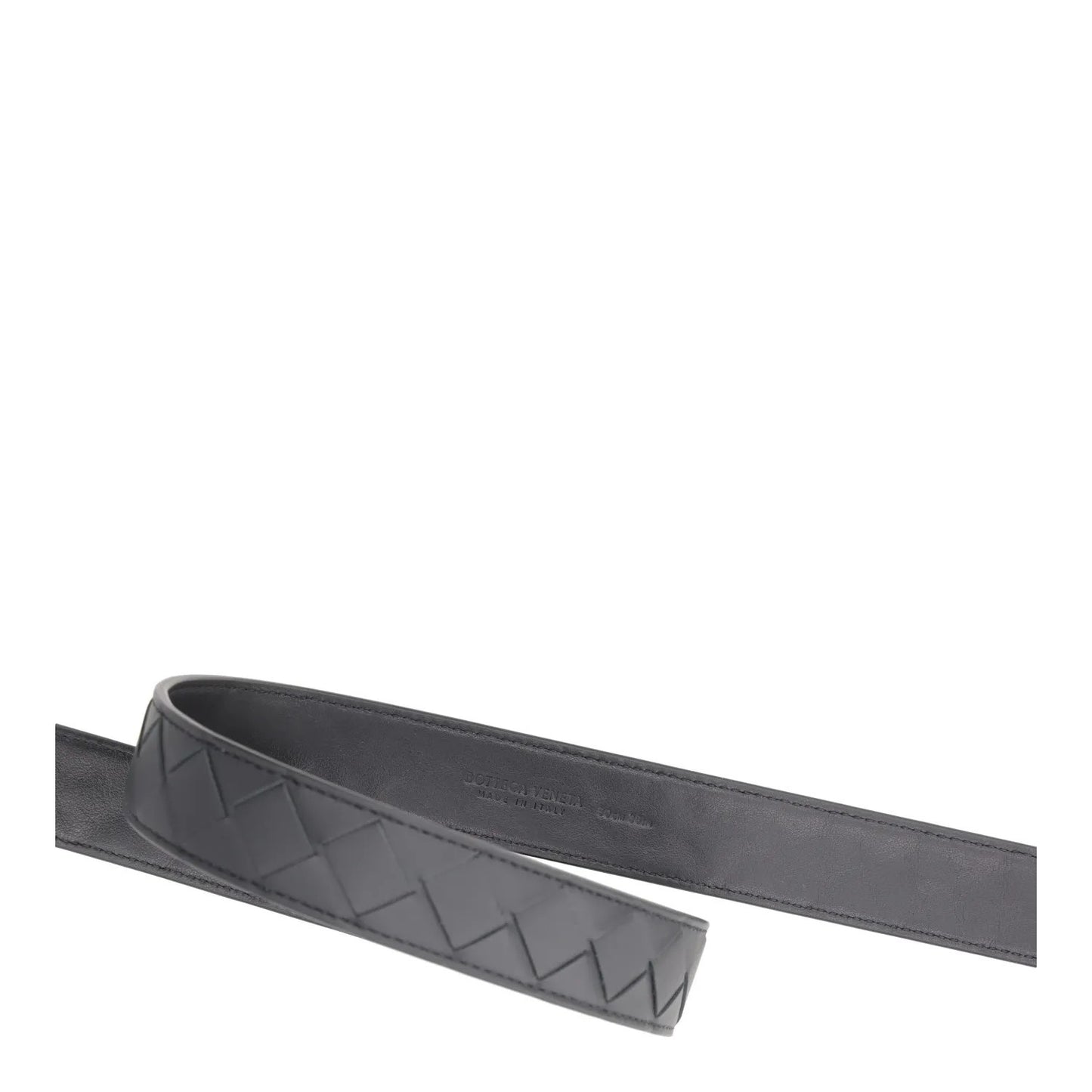 BOTTEGA VENETA Womens Belt Black Leather Dark Silver Buckle Size 90 RRP 550 — View 7
