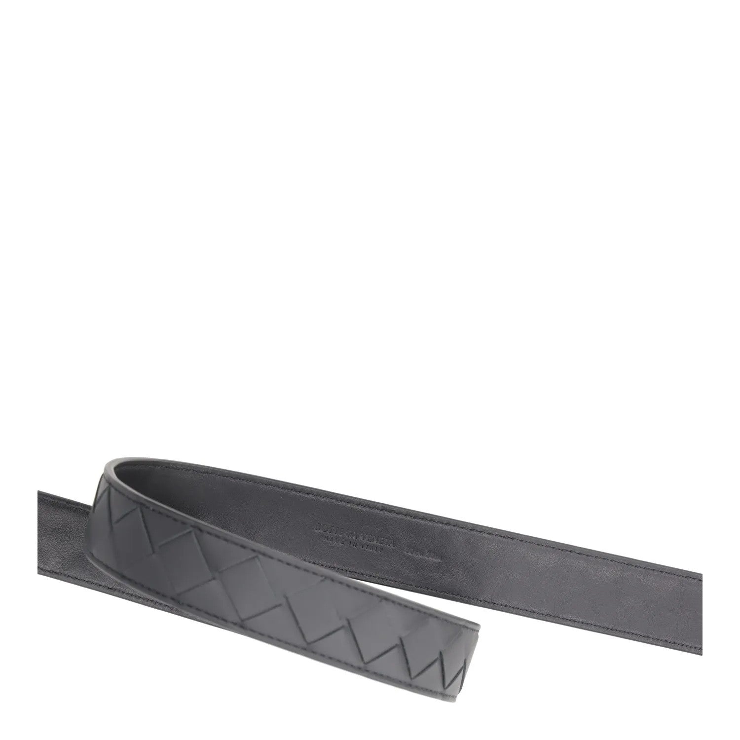 BOTTEGA VENETA Womens Belt Black Leather Dark Silver Buckle Size 90 RRP 550 — View 7