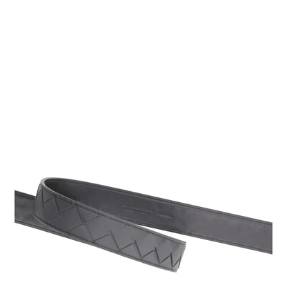 BOTTEGA VENETA Womens Belt Black Leather Dark Silver Buckle Size 90 RRP 550 — View 7