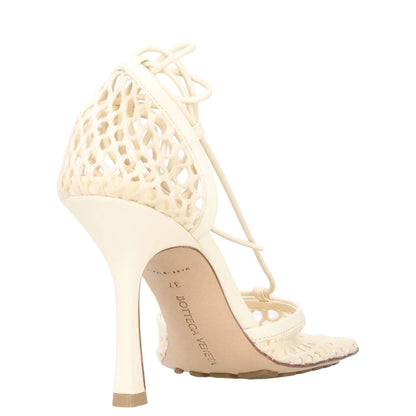 BOTTEGA VENETA Womens Court Heels Beige Synthetic Lace Open Toe UK 4 RRP 770 — View 6