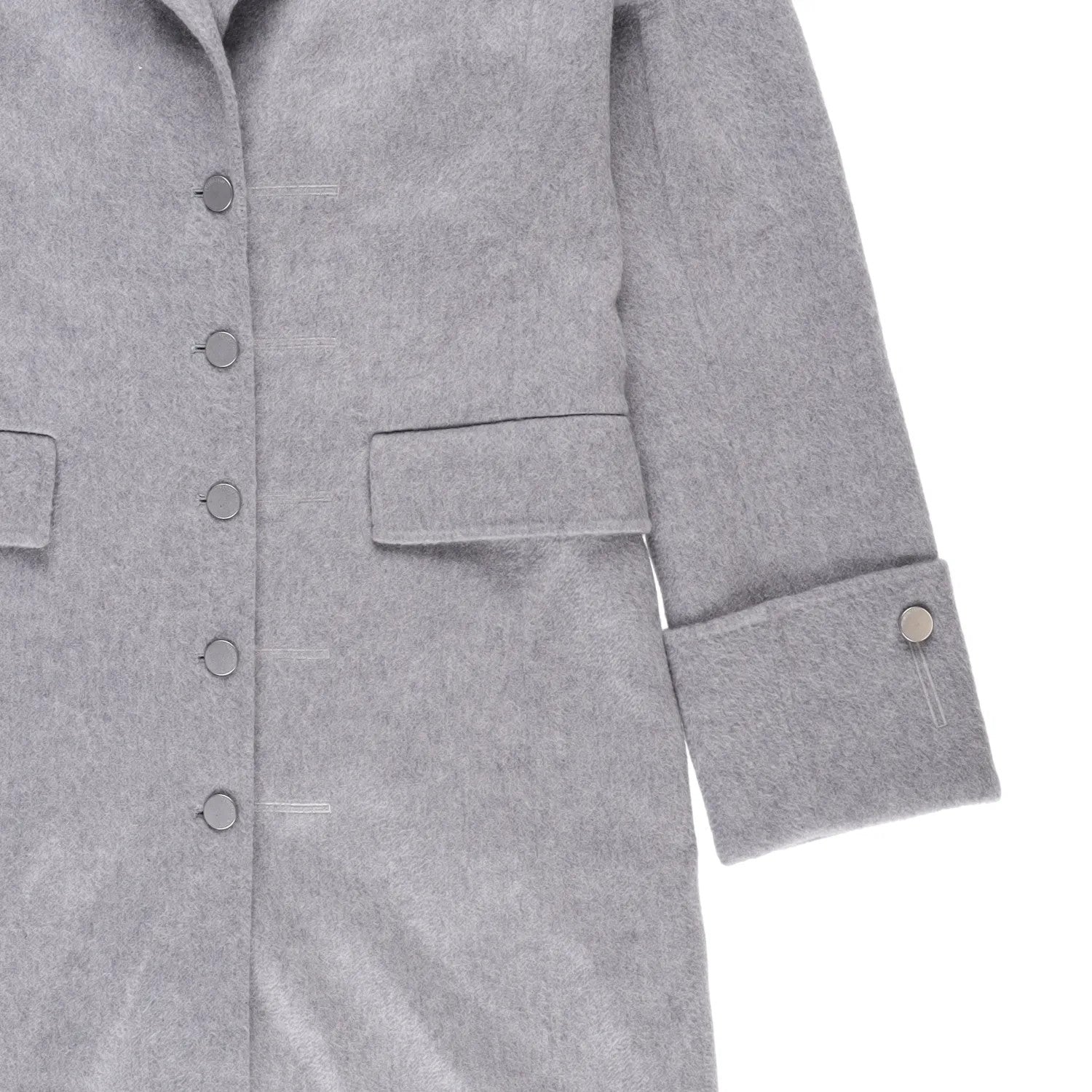 J.W.Anderson Mens Straight Fit Multi Button Grey Wool Blend Overcoat 8 RRP 1210 — View 3