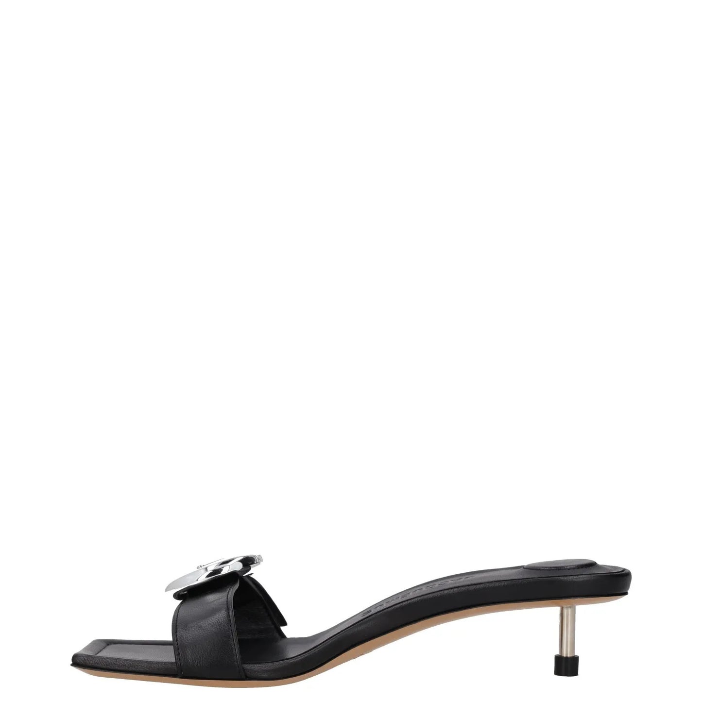JACQUEMUS Womens Mule Heels Black Leather Metal Buckle Open Toe UK 3 RRP 400 — View 4