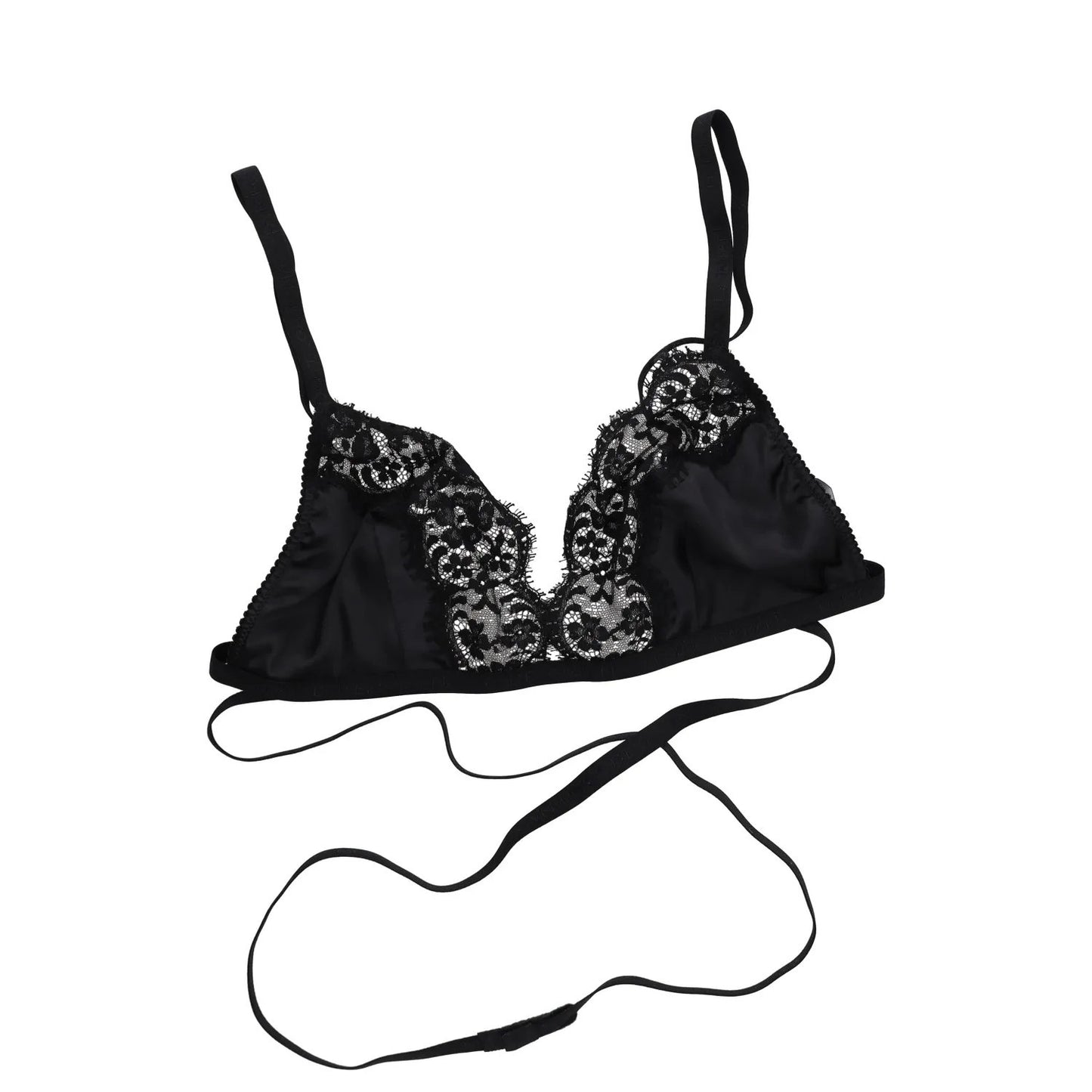 DOLCE & GABBANA Womens Silk Rggsno Bra Bralette Black Lace Size XL RRP 233 — View 4