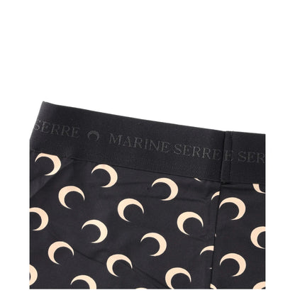 MARINE SERRE Womens Bib Shorts Recycled Moon Pattern Jersey Mini Black S RRP 125 — View 6