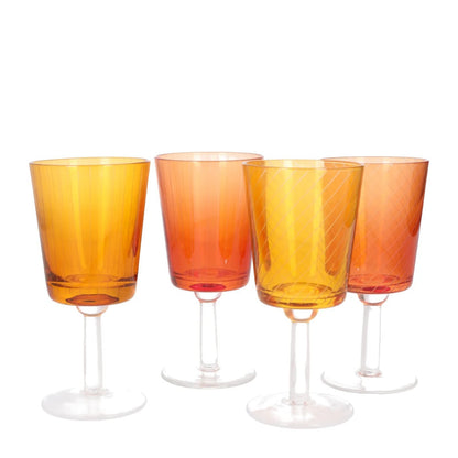 POLS POTTEN Wine Library Glasses Set Of 4/6 Yellow Orange One Size RRP 140 — View 4