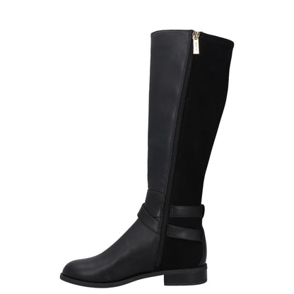 MICHAEL KORS Womens Knee High Boots Black Leather Gold Detail UK 2 RRP 150 — View 4