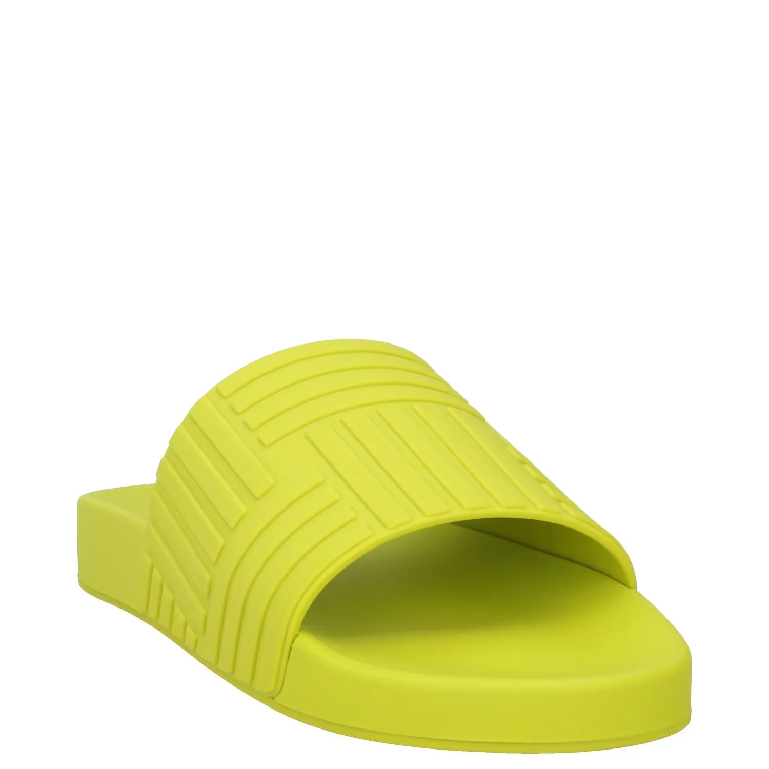 BOTTEGA VENETA Womens Slides Flat Rubber Geometric Print Green UK 4 RRP 300 — View 2