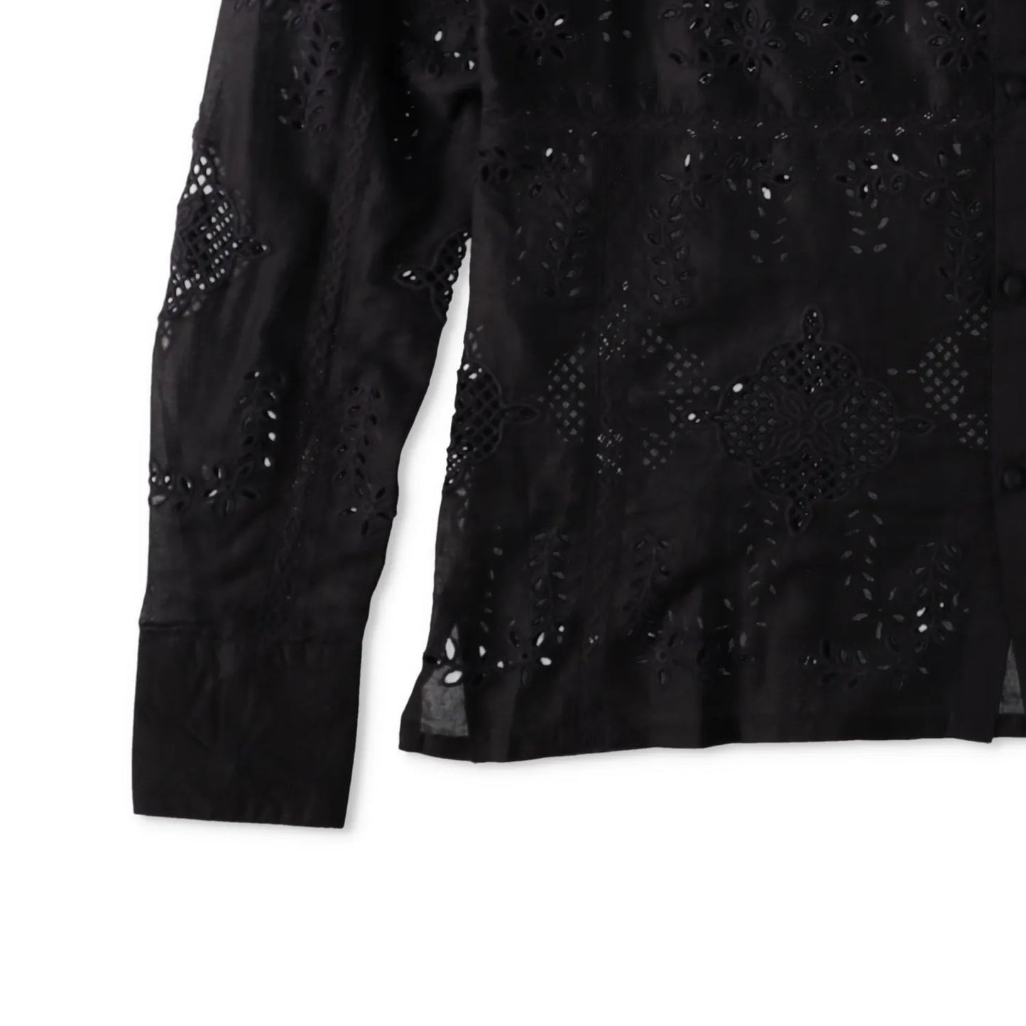 73 LONDON Mens Cut Work Broderie Long Sleeve Shirt Button-Up Black 42 RRP 443.9 — View 5