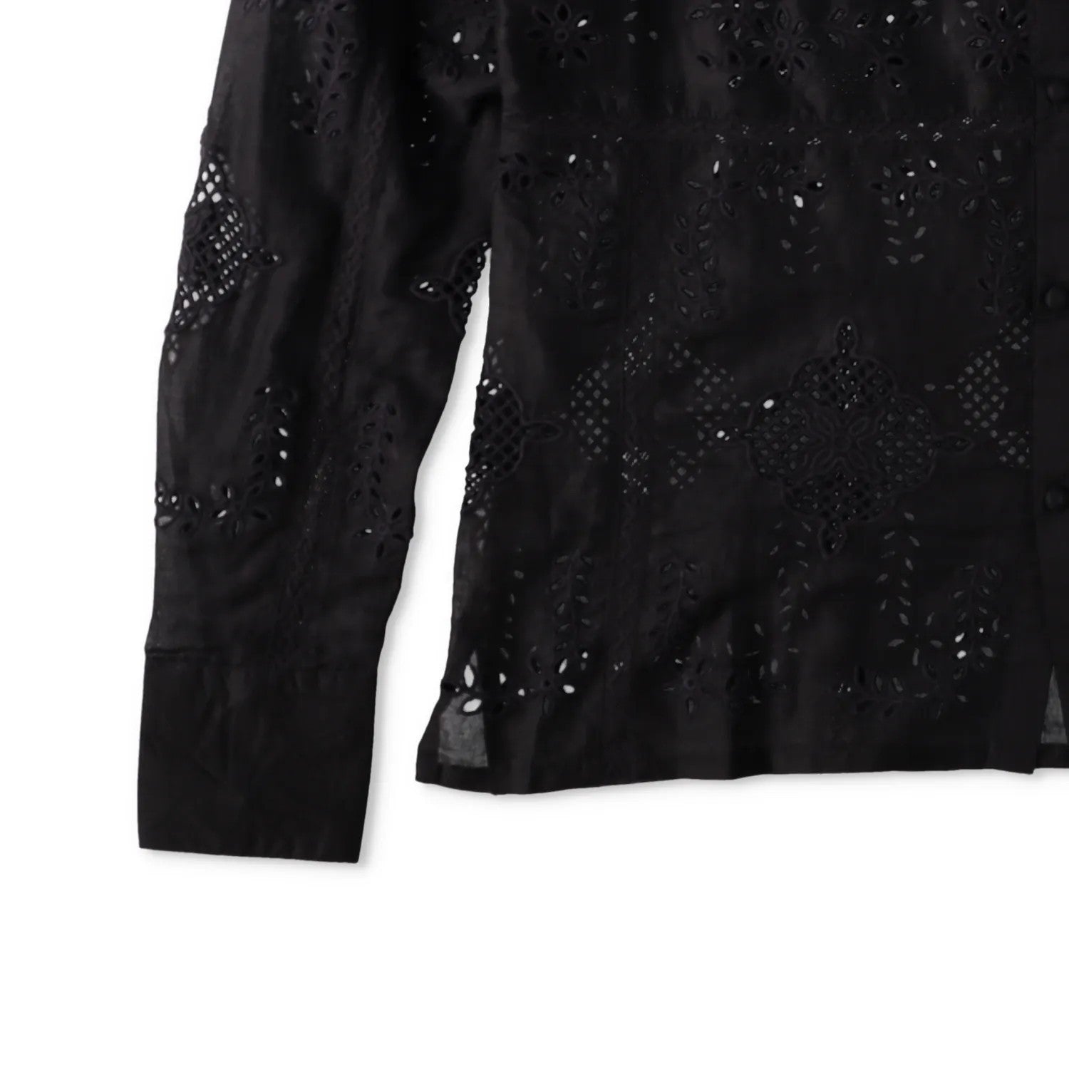 73 LONDON Mens Cut Work Broderie Long Sleeve Shirt Button-Up Black 42 RRP 443.9 — View 5
