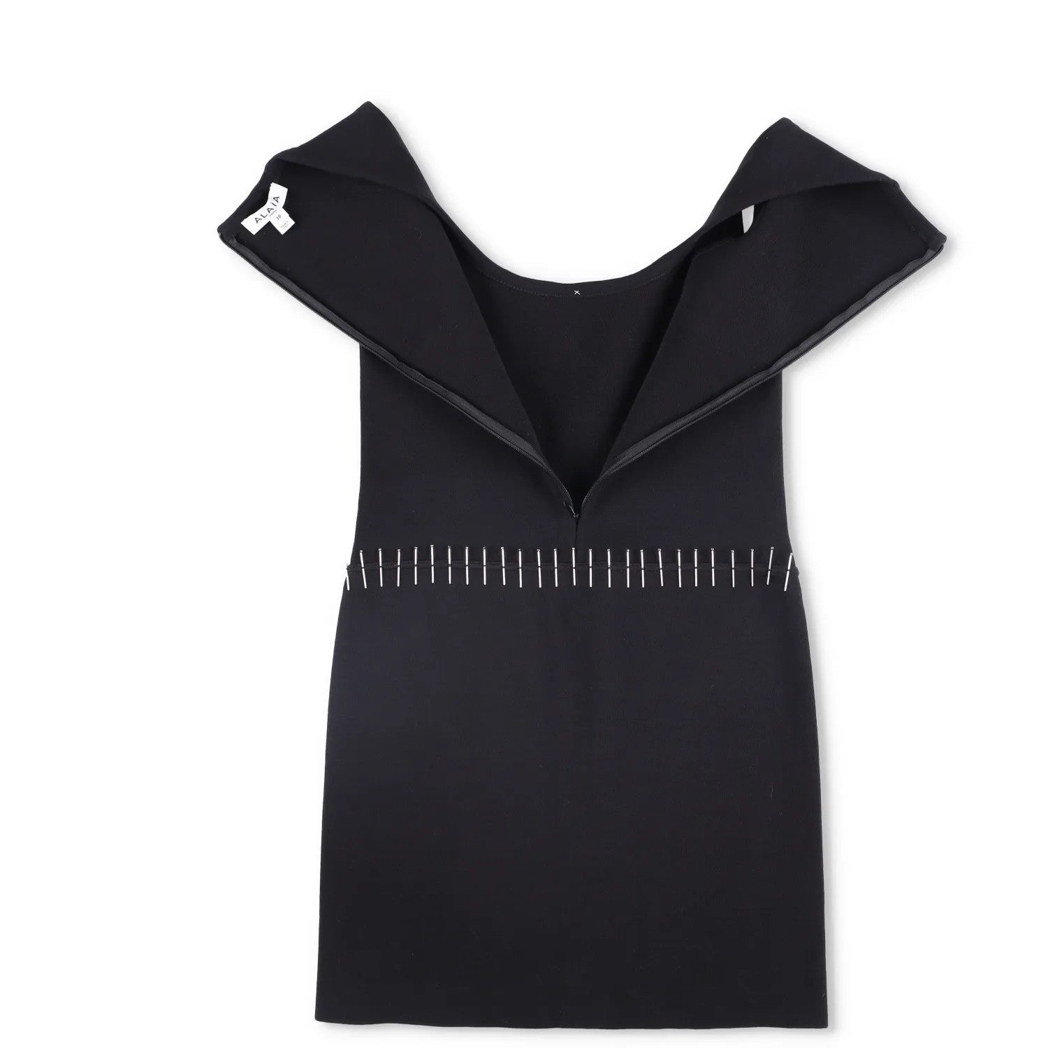 ALAIA Womens Mini Dress Scoop Neck Sleeveless Pin Side Detail Black 38 RRP 2530 — View 7