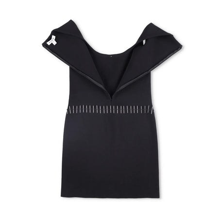 ALAIA Womens Mini Dress Scoop Neck Sleeveless Pin Side Detail Black 38 RRP 2530 — View 7