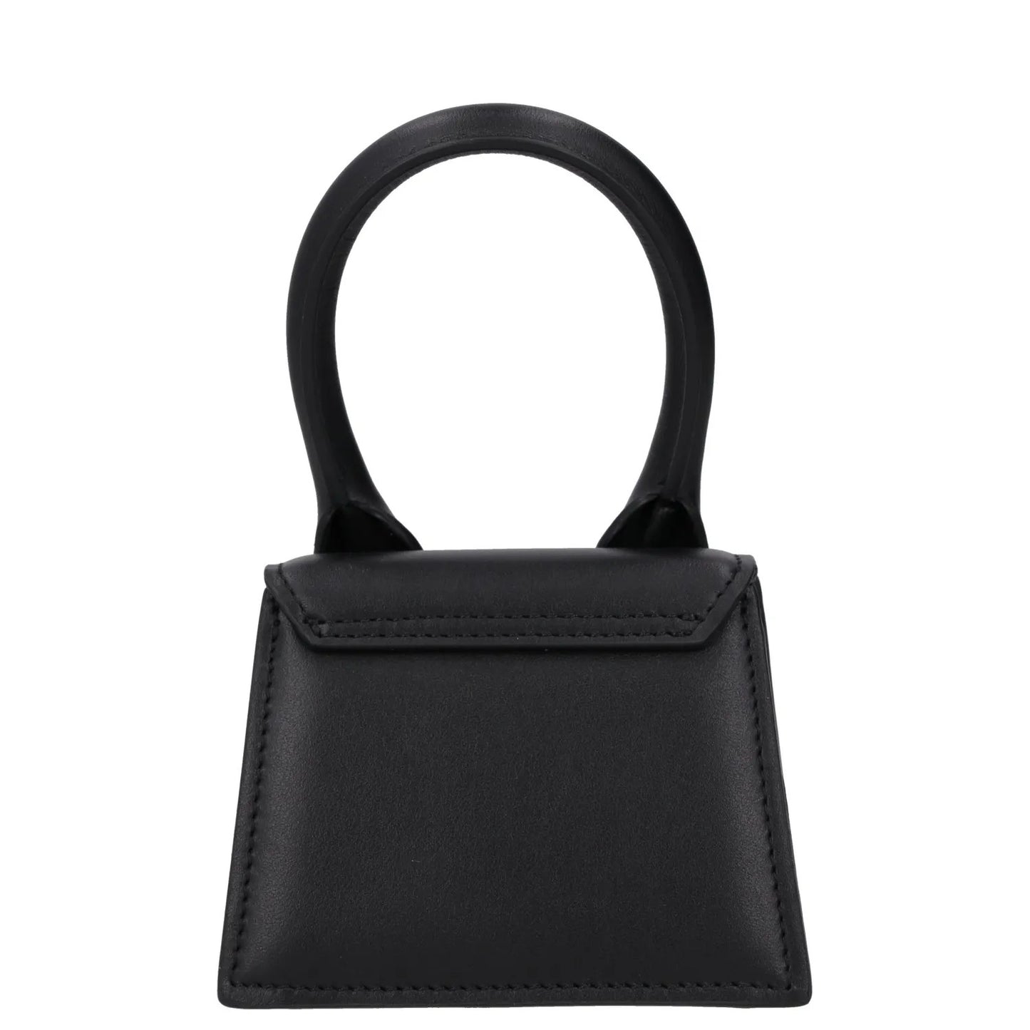 JACQUEMUS Womens Satchel Top Handle Bag Black Leather Silver Logo XS RRP 450 — View 4