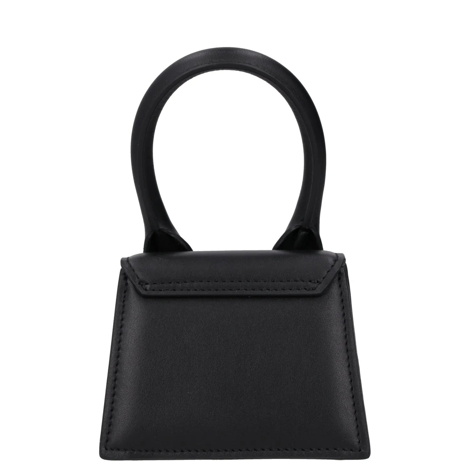 JACQUEMUS Womens Satchel Top Handle Bag Black Leather Silver Logo XS RRP 450 — View 4
