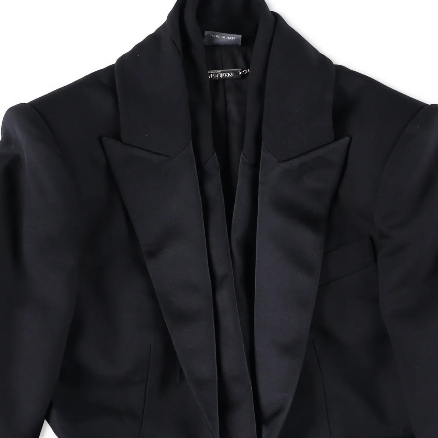 ALEXANDER MCQUEEN Womens Formal Blazer Black Cotton Blend Mid Length 38 RRP 700 — View 6