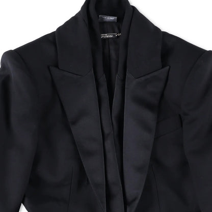 ALEXANDER MCQUEEN Womens Formal Blazer Black Cotton Blend Mid Length 38 RRP 700 — View 6