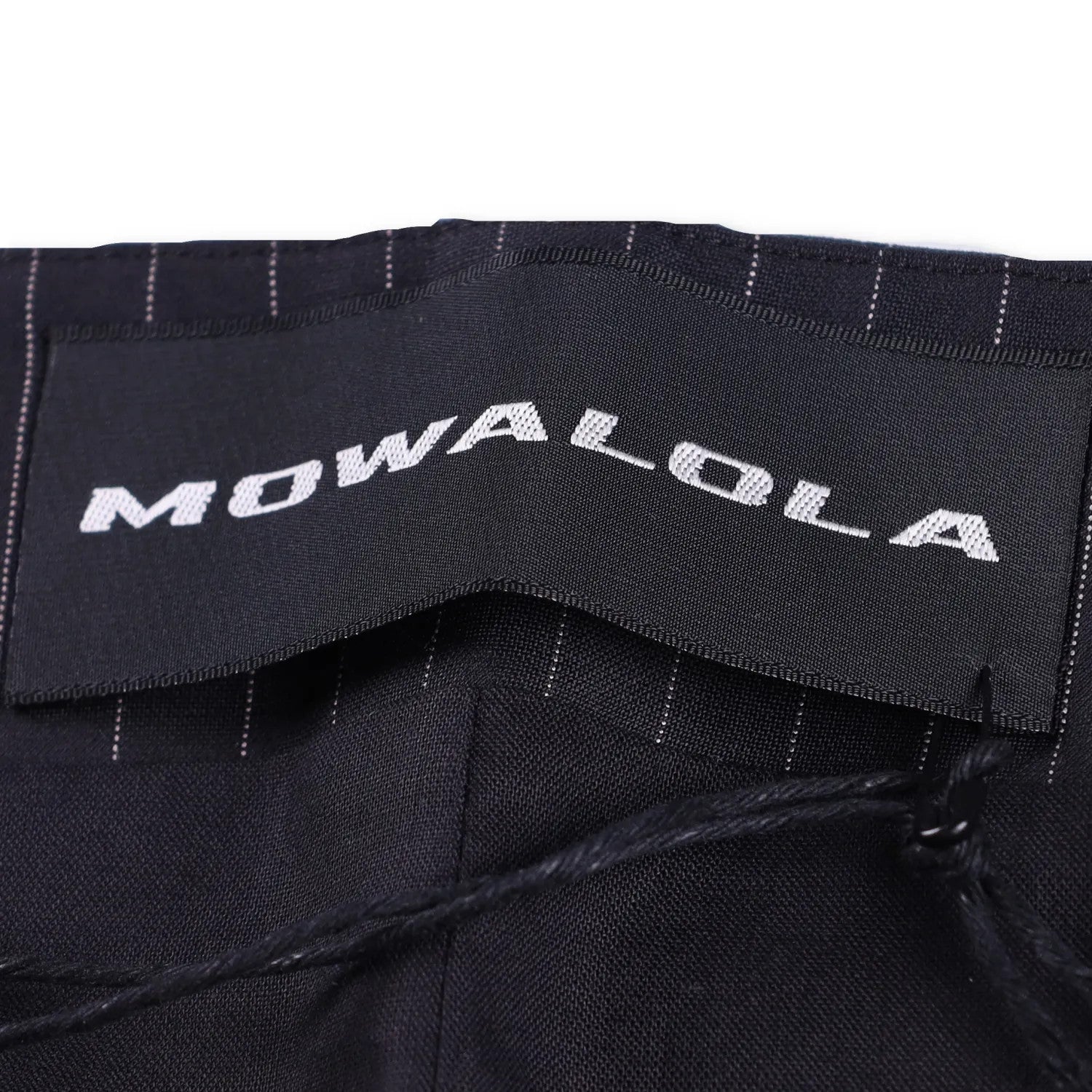 MOWALOLA Womens Pin Striped Mini Skirt Black Twill Zip Short Size S RRP 270 — View 6