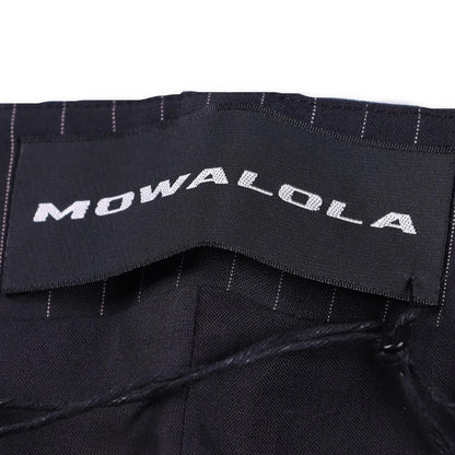 MOWALOLA Womens Pin Striped Mini Skirt Black Twill Zip Short Size S RRP 270 — View 6
