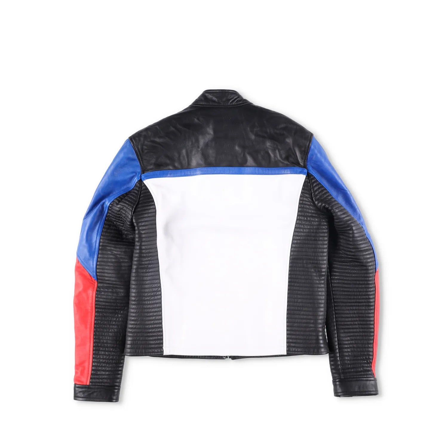 TOM BOY BY FILLES PAPA Mens Leather Jacket Black White Red Blue Size M RRP 700 — View 10
