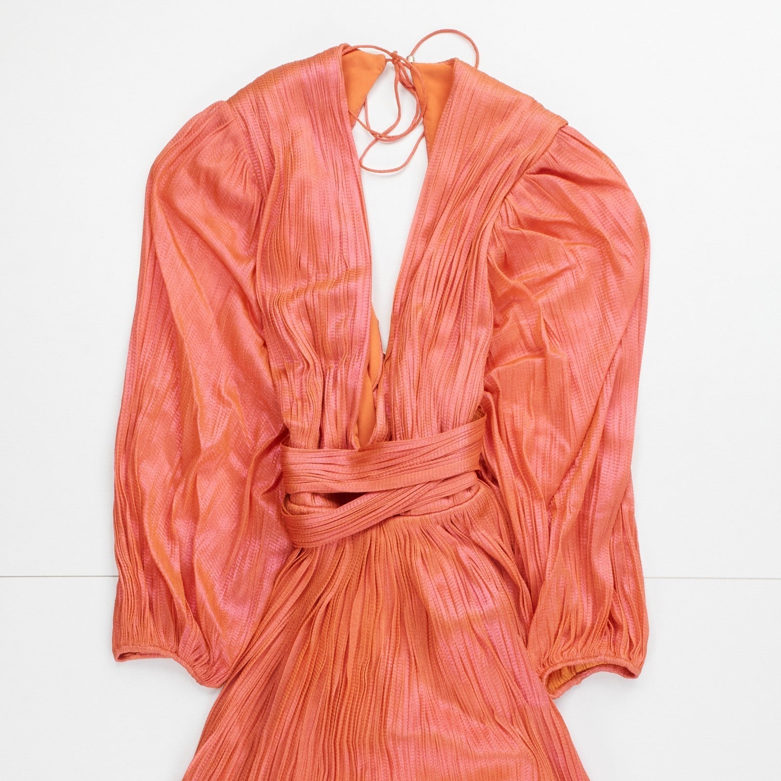 MARIA LUCIA HOHAN Sandra Mini Dress Orange Foiled Silk Size 34 RRP1850 — View 3