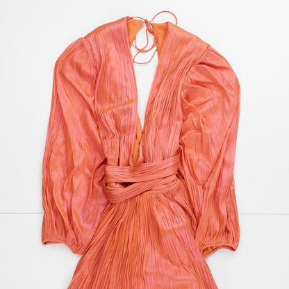 MARIA LUCIA HOHAN Sandra Mini Dress Orange Foiled Silk Size 34 RRP1850 — View 3
