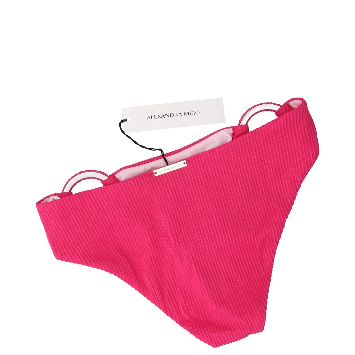 ALEXANDRA MIRO Womens Tanga Ring Bikini Bottom Raspberry Texture Size S RRP 95 — View 4
