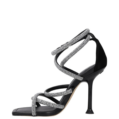 MICHAEL KORS Womens Stiletto Heels Black Leather Rhinestone UK 3 RRP 150 — View 4