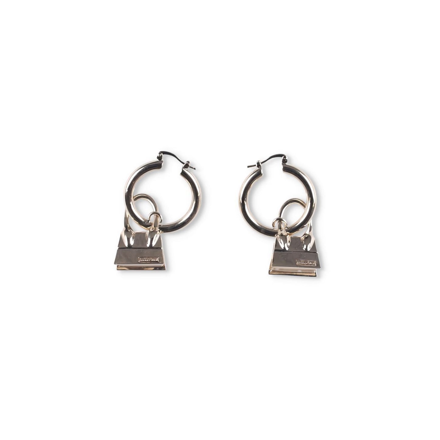 JACQUEMUS Les Creoles Chiquito Dangle Earrings Metallic Snap Closure OS RRP 165 — View 2