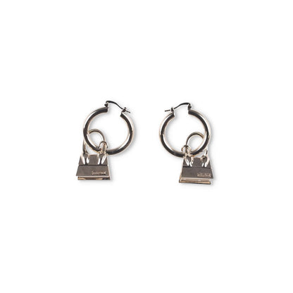 JACQUEMUS Les Creoles Chiquito Dangle Earrings Metallic Snap Closure OS RRP 165 — View 2