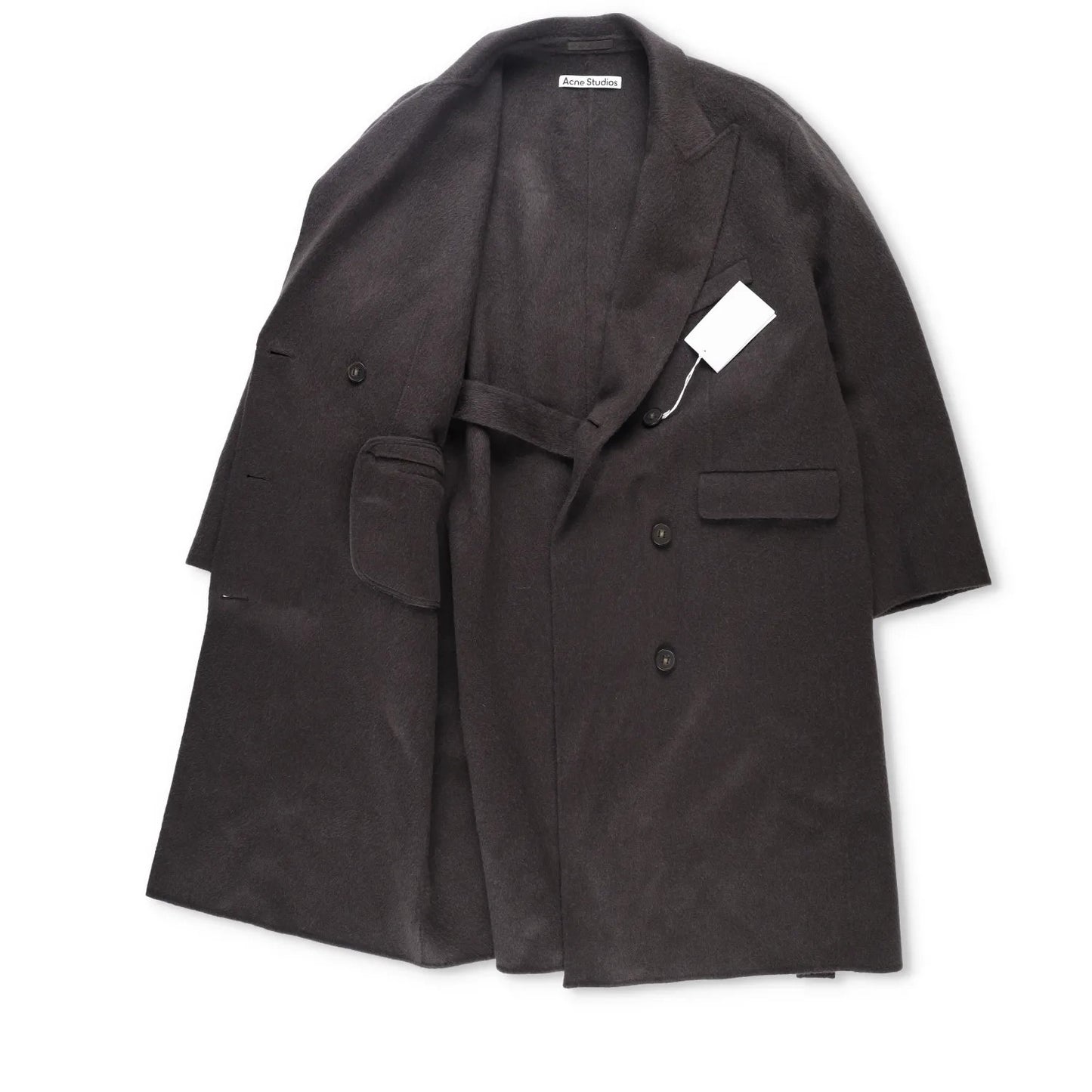 ACNE STUDIOS Womens Onessa Overcoat Neck Long Sleeve Knee Length Grey 42 RRP1225 — View 8