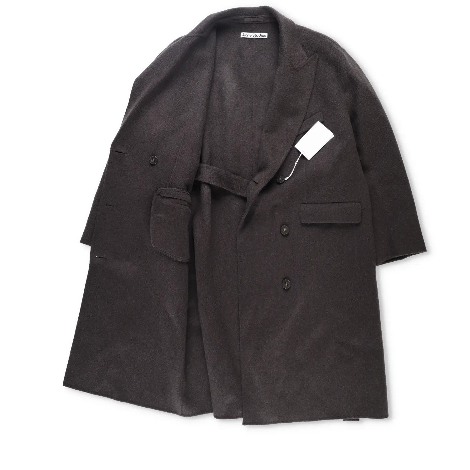 ACNE STUDIOS Womens Onessa Overcoat Neck Long Sleeve Knee Length Grey 42 RRP1225 — View 8