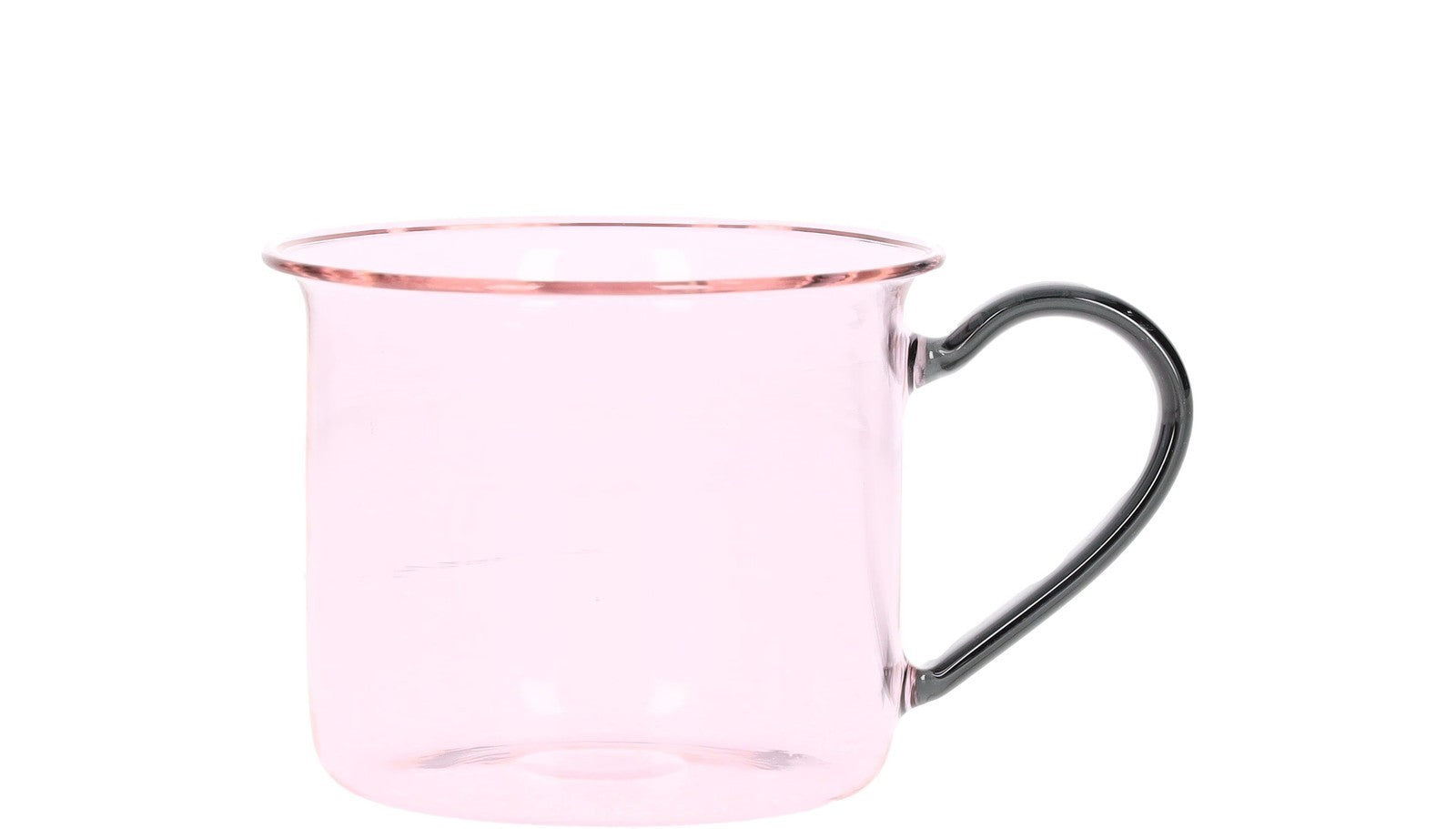 HAY 1/2 200ml Mug Pink See Through With Handle Glass Round One Size RRP 40