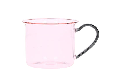 HAY 1/2 200ml Mug Pink See Through With Handle Glass Round One Size RRP 40