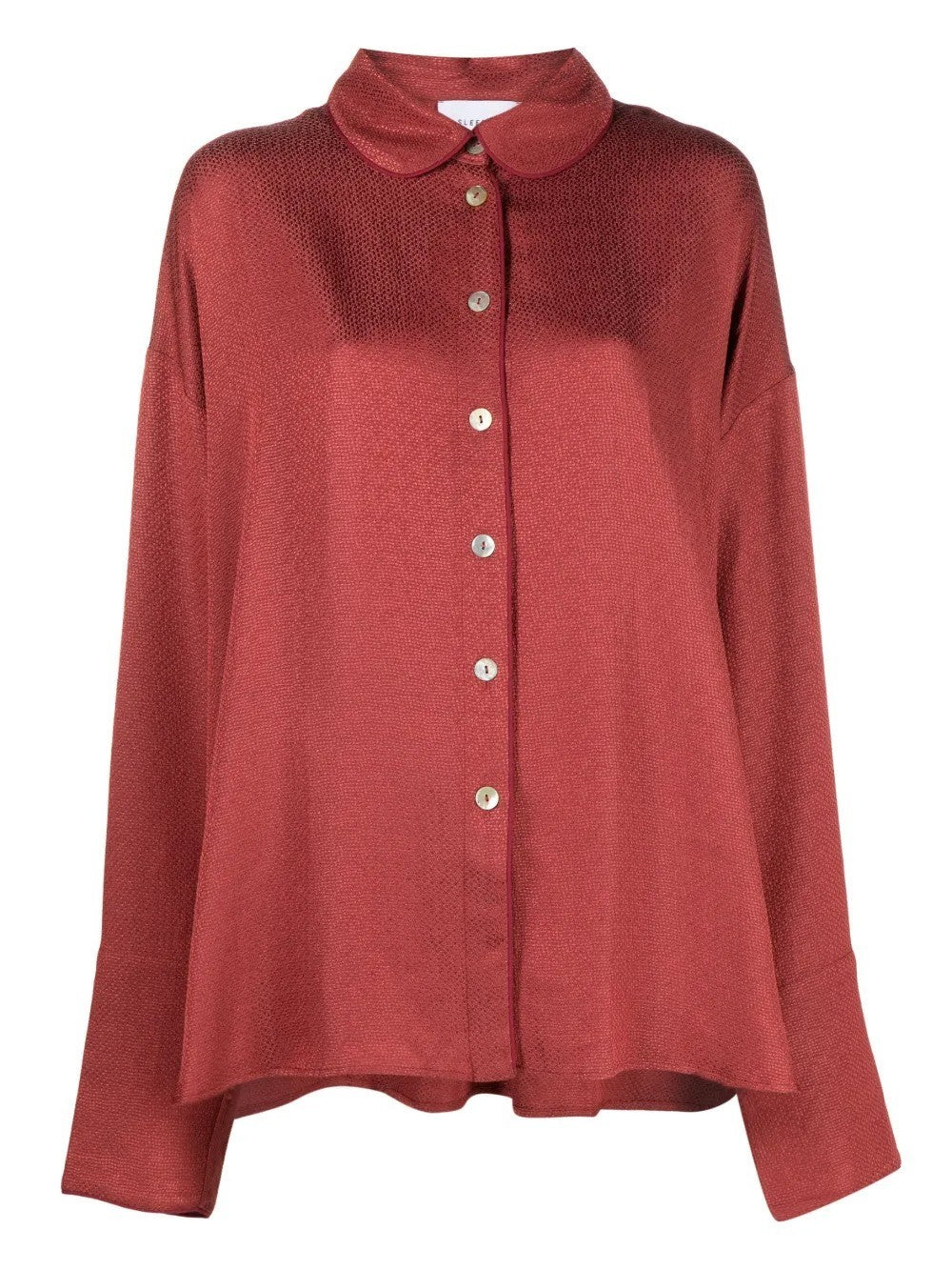SLEEPER Womens Pastelle Oversized Jacquard Shirt Burgundy L - XL RRP 232