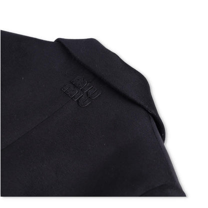 MIU MIU Men Velour Padded Soprabiti Overcoat Black Long Spread Collar 46 RRP4050 — View 6