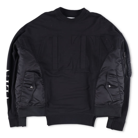 VALENTINO Mens Jumper Cotton Polyester Blend Black Crew Neck Size M RRP 1400
